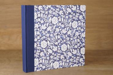 Preview: Blaues Fotoalbum "Fanni", Fotoalbum Rokoko Blume